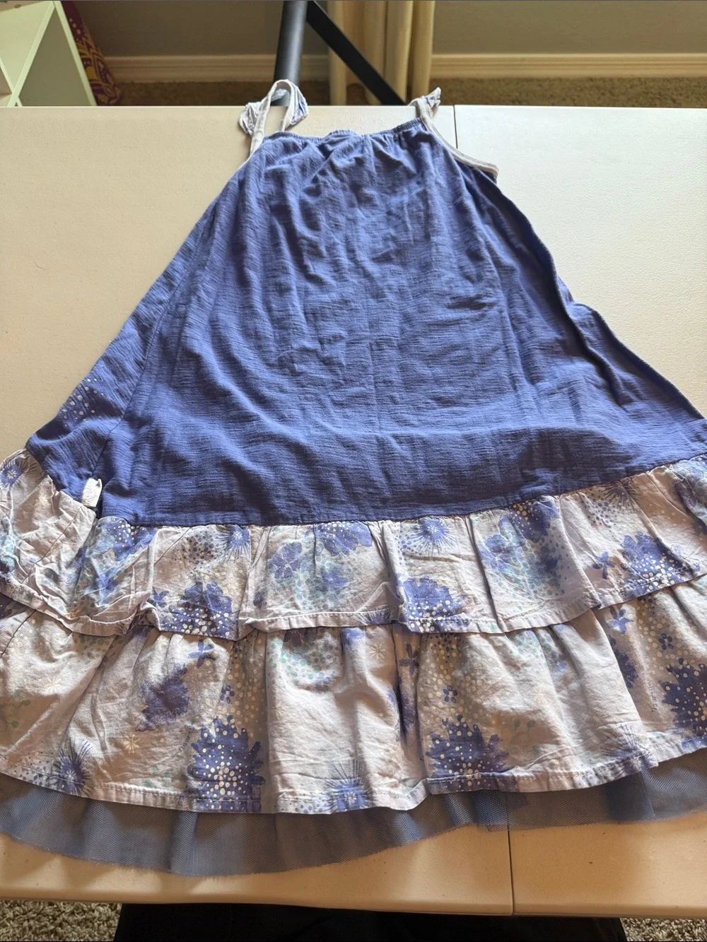 Girls Naartji Purplish-blue Layered Ruffle Dress - Kids